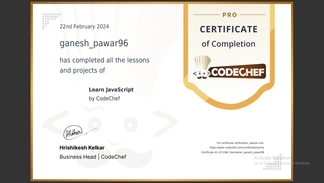 CodeChef Certificate